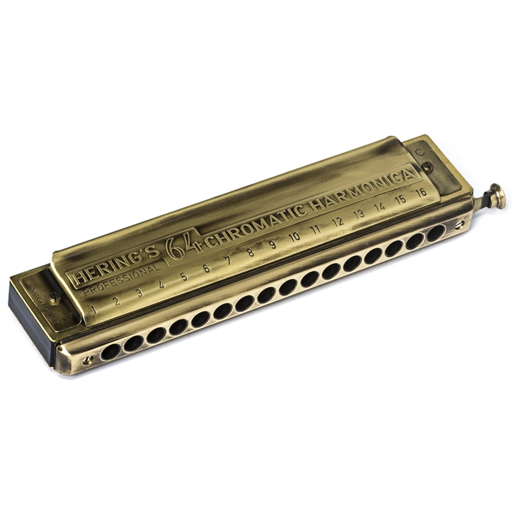 Imagem do produto Gaita Hering Cromática Antique Gold 64 C Dó 5264C Com Case