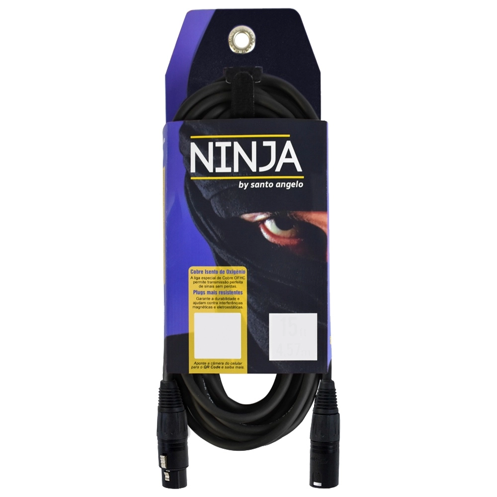 Imagem do produto Cabo Para Microfone Santo Angelo Ninja XLRM x XLRF 3,05 Metros