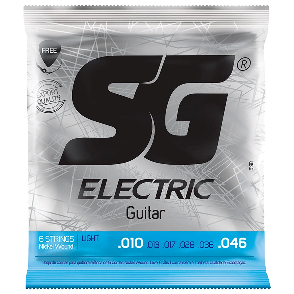 Imagem do produto Encordoamento Para Guitarra SG 010 5198 + Mi Extra e Palheta