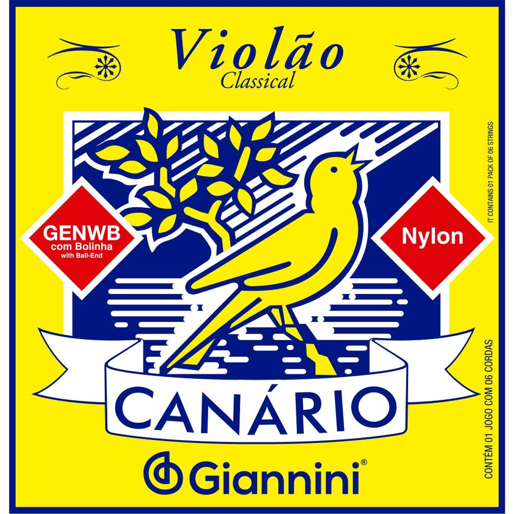 Imagem do produto Encordoamento Para Violão Nylon Giannini Canário Tensão Média GENWB