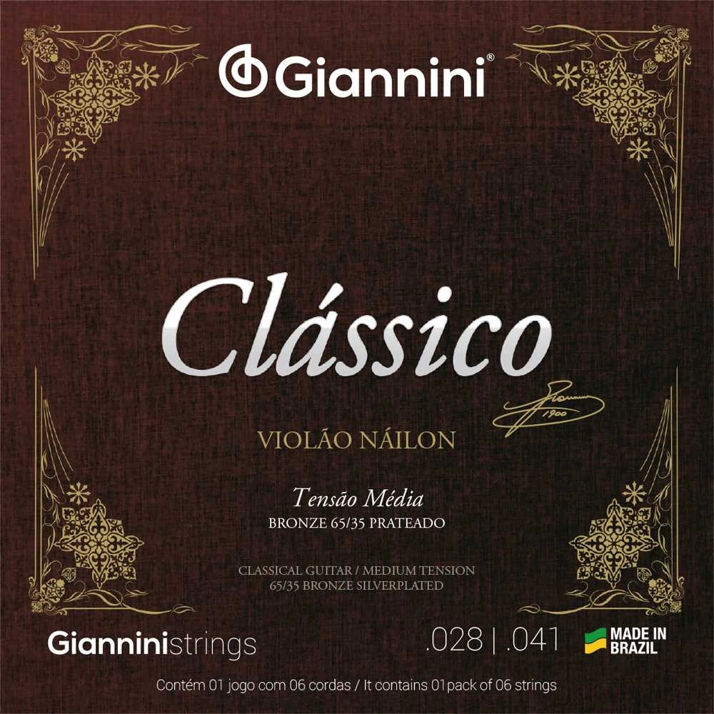 Imagem do produto Encordoamento Para Violão Nylon Giannini Tensão Média GENWPM