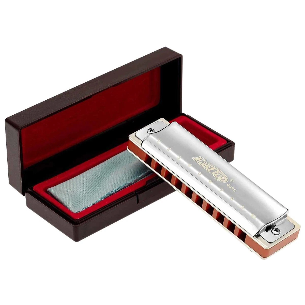 Imagem do produto Gaita Easttop Diatônica T008S Bb Si Bemol Com Case