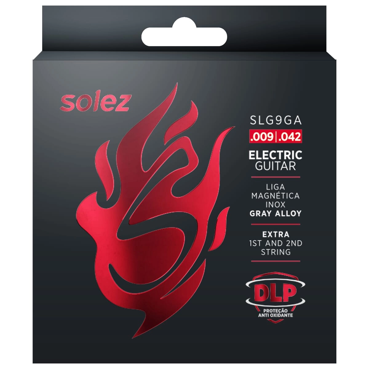 Imagem do produto Encordoamento Para Guitarra Solez 009 Stainless Steel SLG9-GA Com 2 Cordas Extras
