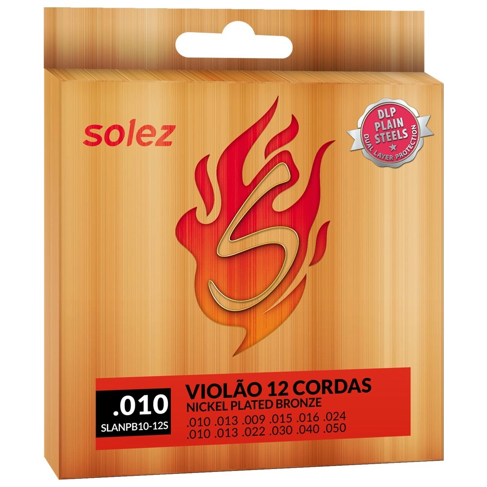 Imagem do produto Encordoamento Para Violão Aço Solez 010 12 Cordas SLANPB1012S
