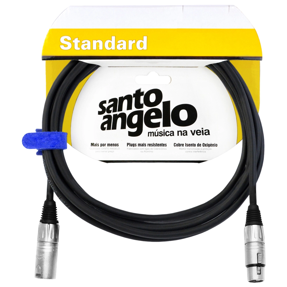 Imagem do produto Cabo Para Microfone Santo Angelo Standard Angel XLR M x XLR F 3,05 Metros