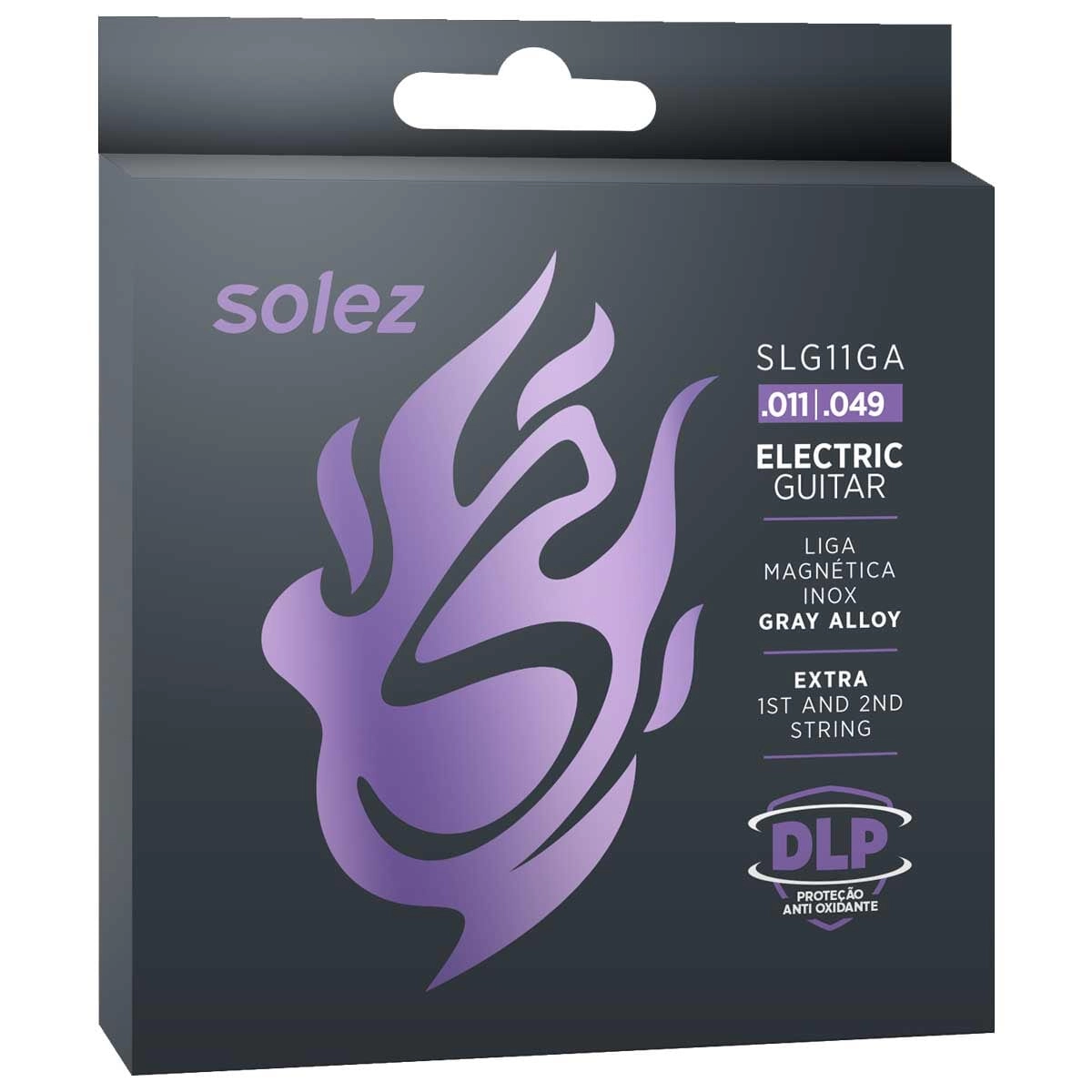 Imagem do produto Encordoamento Para Guitarra Solez 011 Stainless Steel SLG11-GA Com 2 Cordas Extras