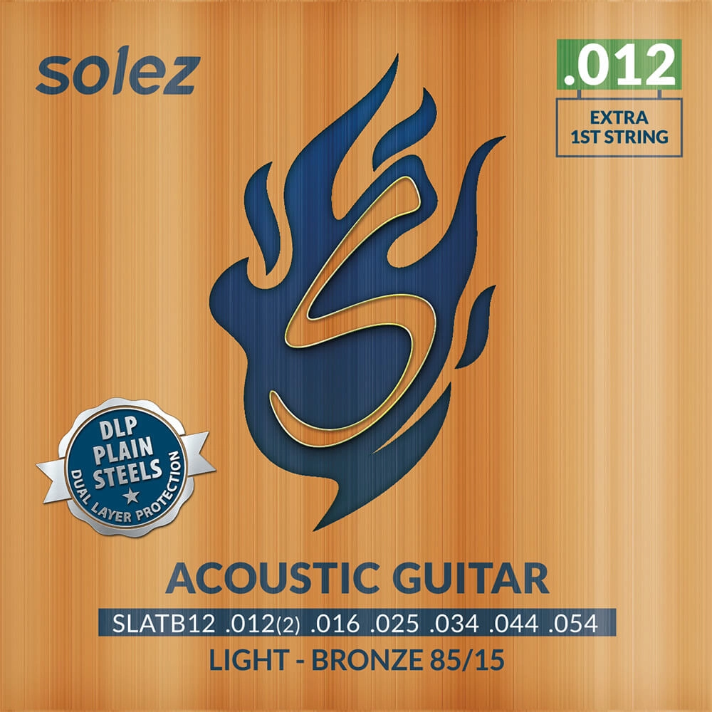 Imagem do produto Encordoamento Para Violão Aço Solez 012 Bronze 85/15 SLATB12 C/ Mi Extra