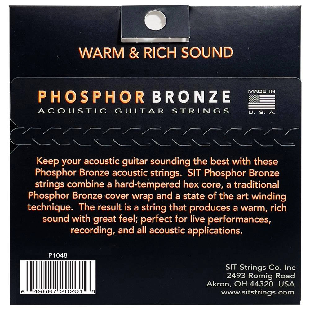 Imagem do produto Encordoamento Para Violão Aço SIT 010 Phosphor Bronze Extra Light P1048
