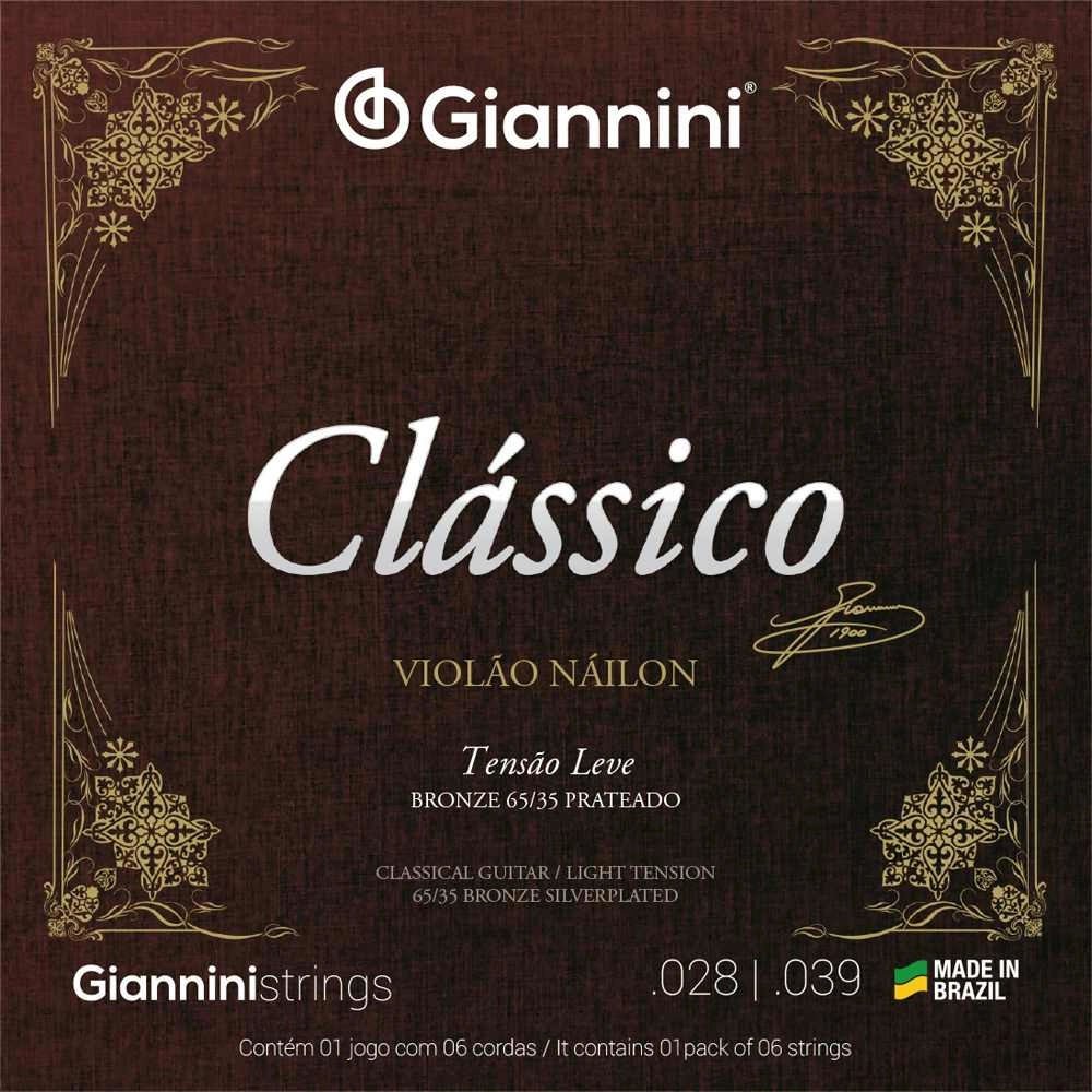 Imagem do produto Encordoamento Para Violão Nylon Giannini Tensão Leve GENWPL