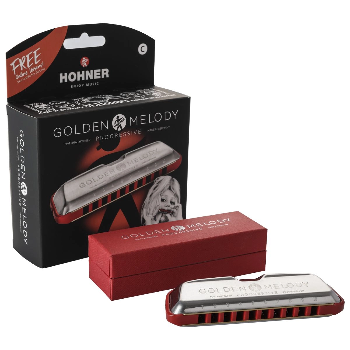 Imagem do produto Gaita Diatônica Hohner Golden Melody C Dó 544/20 Com Case