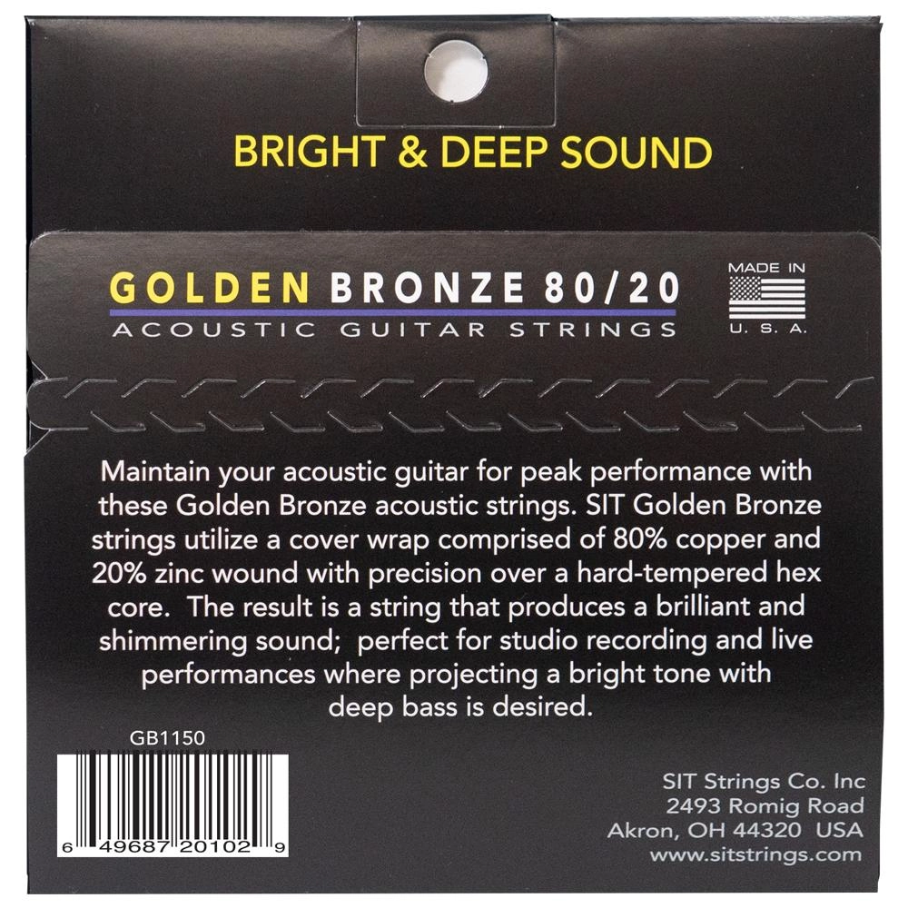 Imagem do produto Encordoamento Para Violão Aço SIT 011 Golden Bronze 80/20 Pro Light GB1150