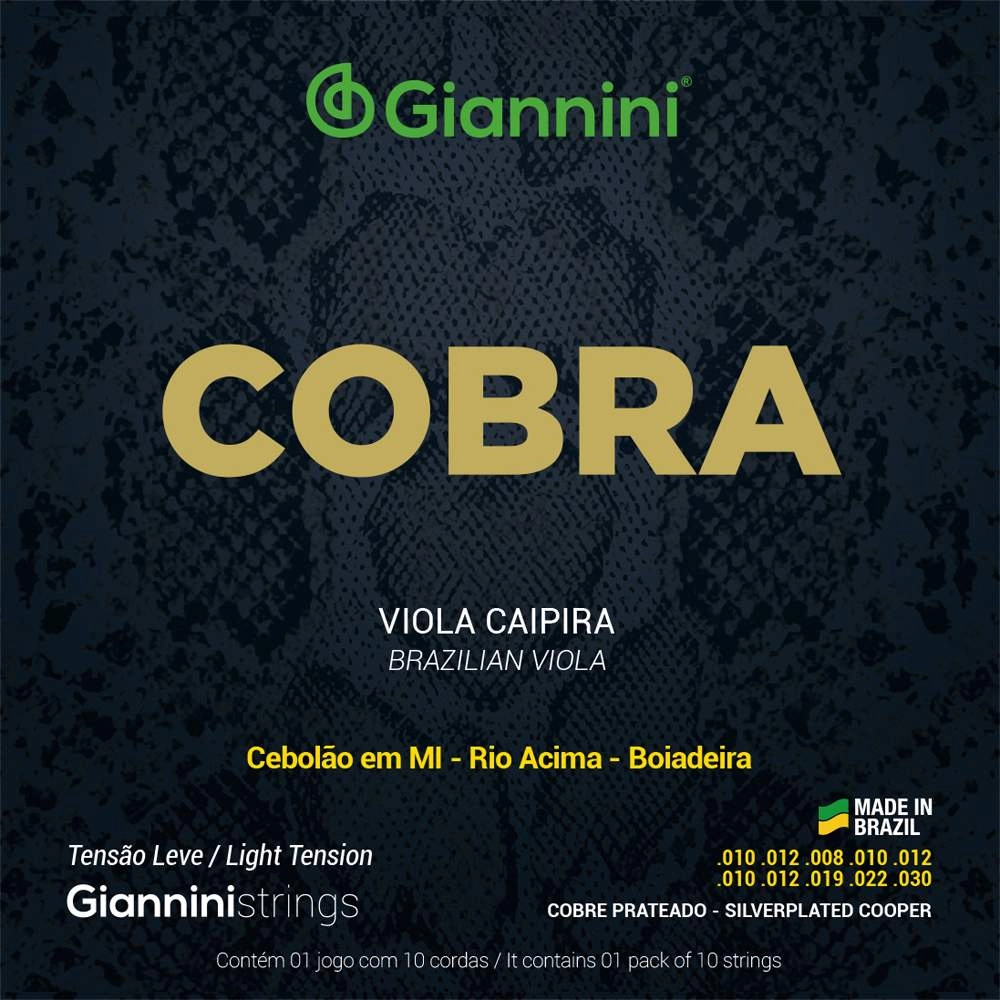 Imagem do produto Encordoamento Para Viola Giannini Cobra Tensão Leve Rio Acima GESVL