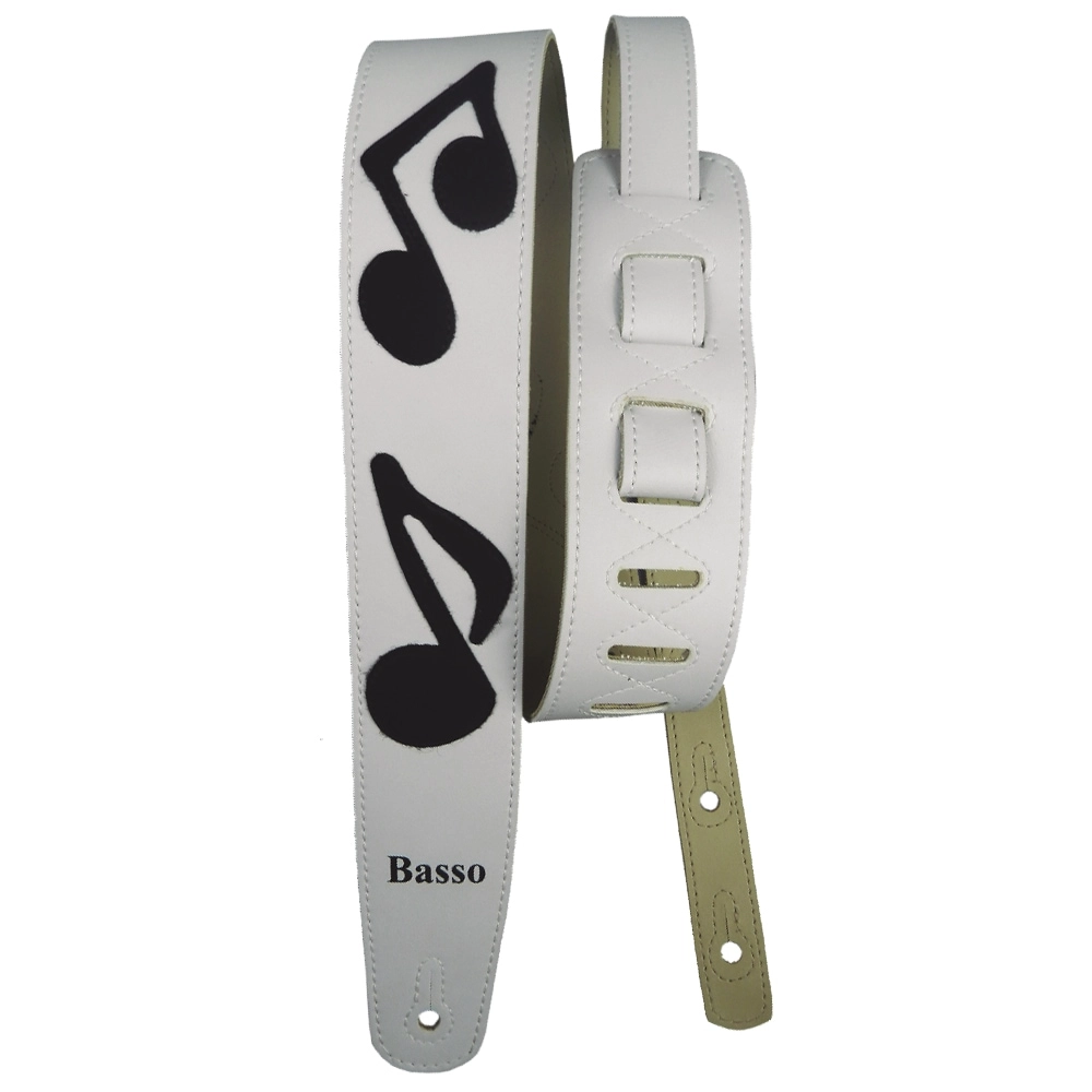 Imagem do produto Correia Basso SRV Notas Musicais Couro Sintético Branca