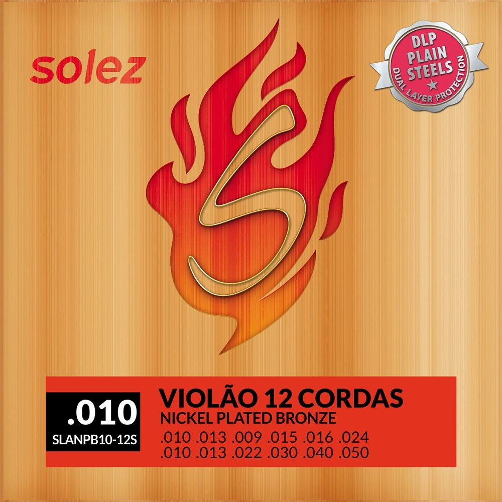 Imagem do produto Encordoamento Para Violão Aço Solez 010 12 Cordas SLANPB1012S