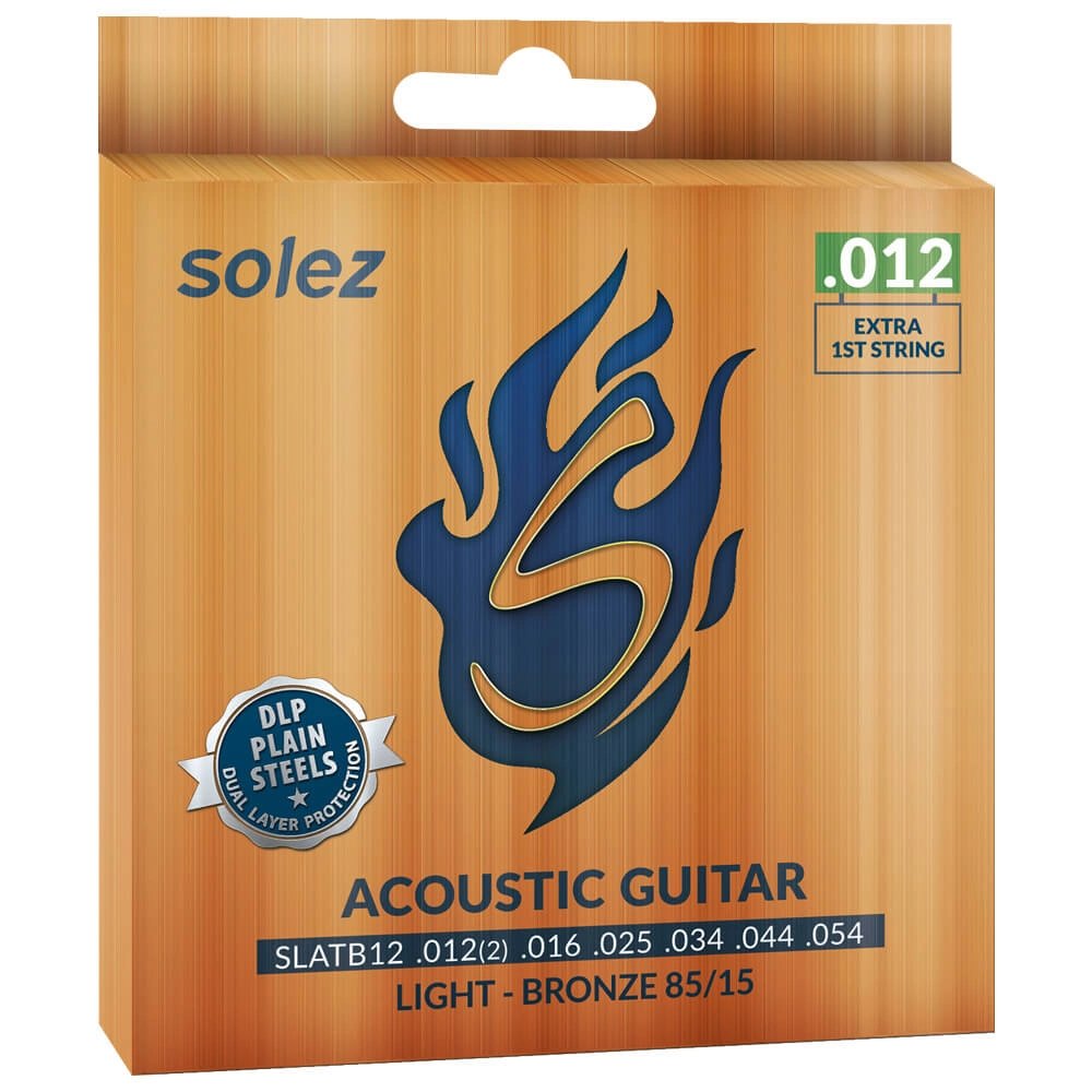 Imagem do produto Encordoamento Para Violão Aço Solez 012 Bronze 85/15 SLATB12 C/ Mi Extra