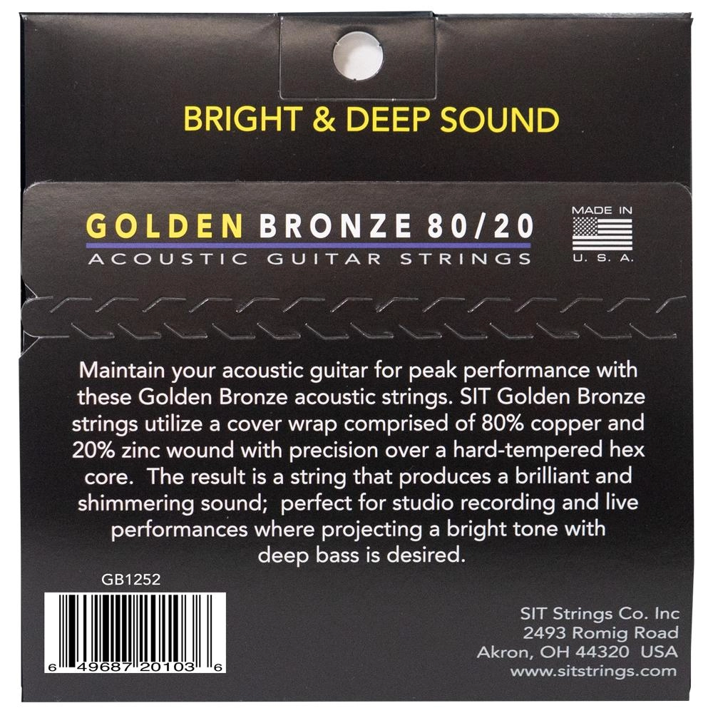 Imagem do produto Encordoamento Para Violão Aço SIT 012 Golden Bronze 80/20 Light GB1252