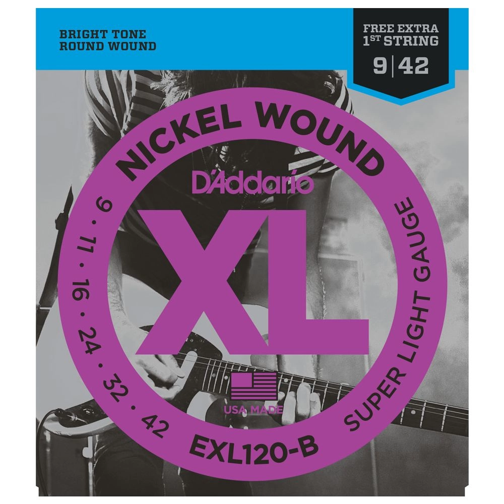 Imagem do produto Encordoamento Para Guitarra Daddario 009 EXL120-B C/ Mi Extra