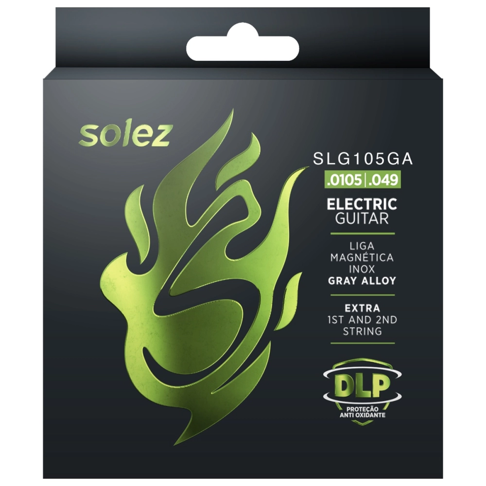 Imagem do produto Encordoamento Para Guitarra Solez 0105 Stainless Steel SLG105-GA Com 2 Cordas Extras