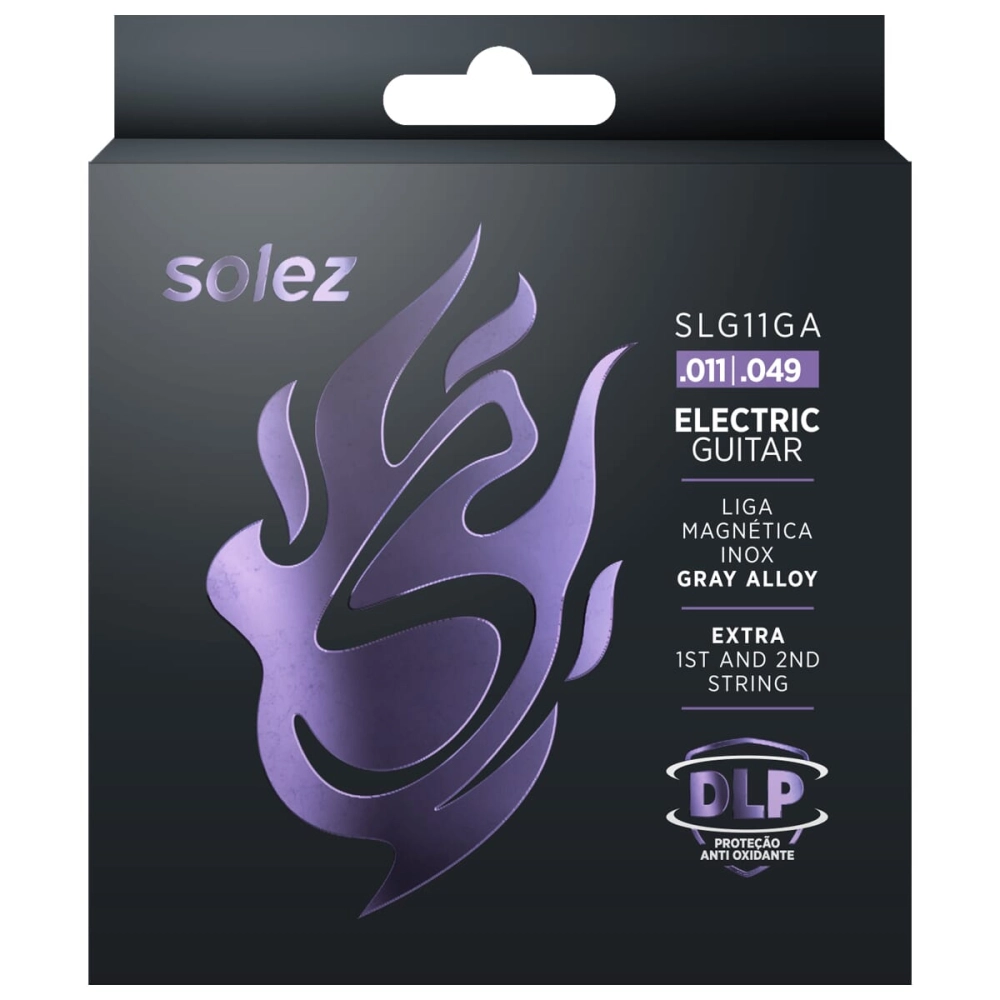 Imagem do produto Encordoamento Para Guitarra Solez 011 Stainless Steel SLG11-GA Com 2 Cordas Extras