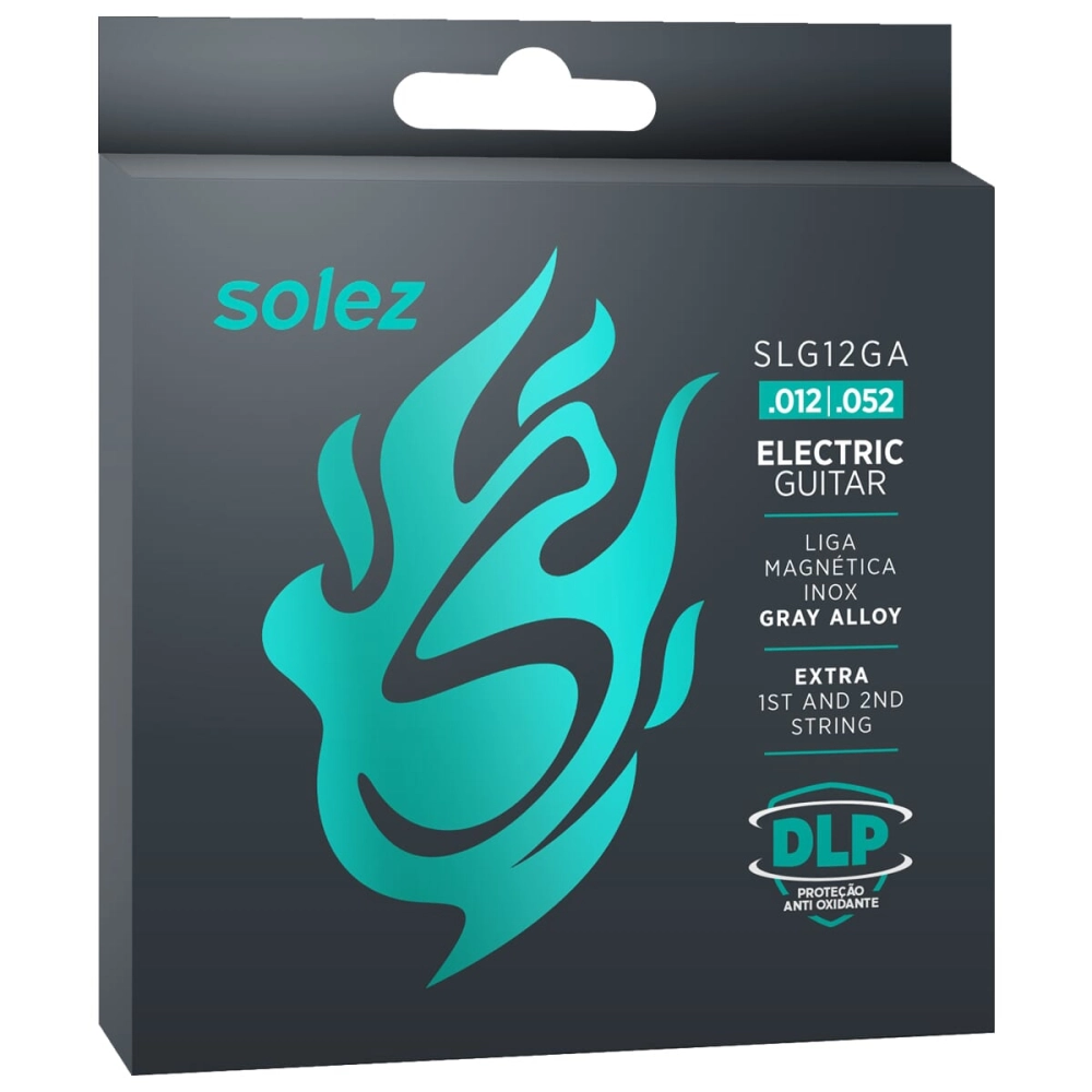 Imagem do produto Encordoamento Para Guitarra Solez 012 Stainless Steel SLG12-GA Com 2 Cordas Extras
