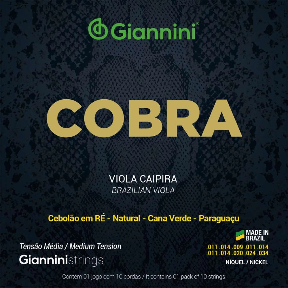 Imagem do produto Encordoamento Para Viola Giannini Cobra Cobre Prateado GESVM Tensão Média