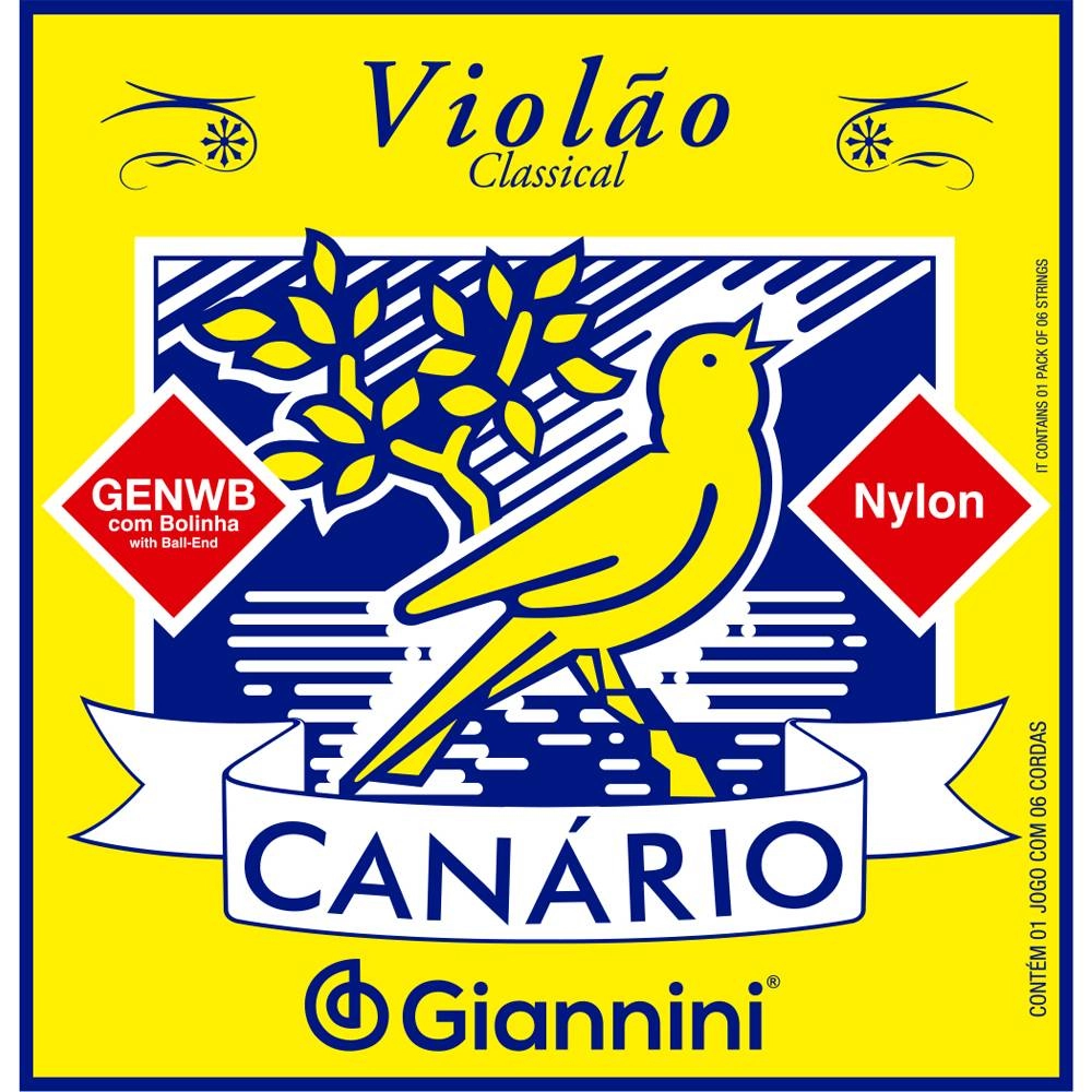 Imagem do produto Encordoamento Para Violão Nylon Giannini Canário Tensão Média GENWB