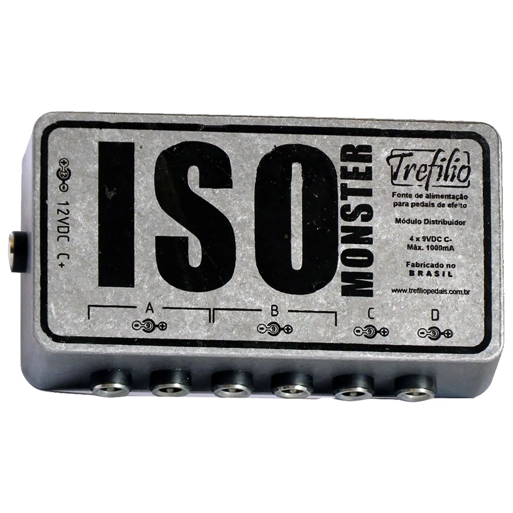 Imagem do produto Fonte Para Pedais Trefilio Iso Monster Isolada 9V 1000mA 6 Saídas e 4 Seções Isoladas Bivolt