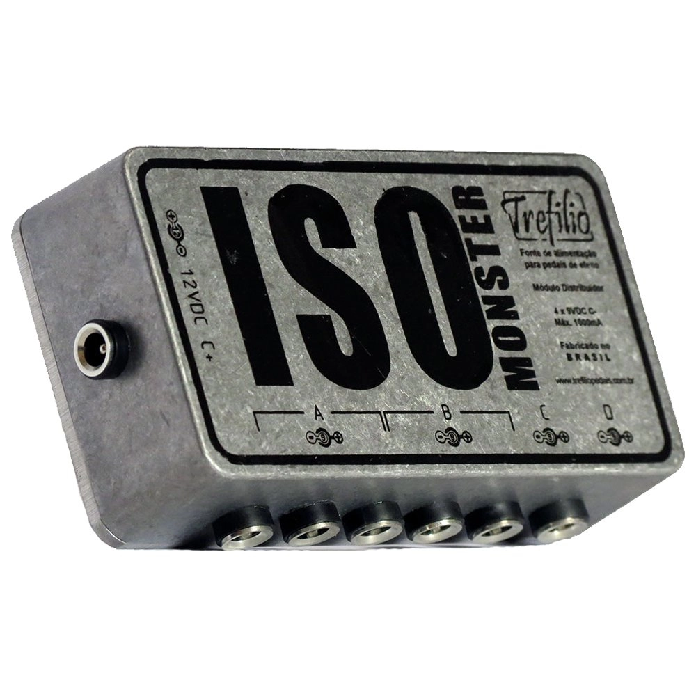 Imagem do produto Fonte Para Pedais Trefilio Iso Monster Isolada 9V 1000mA 6 Saídas e 4 Seções Isoladas Bivolt