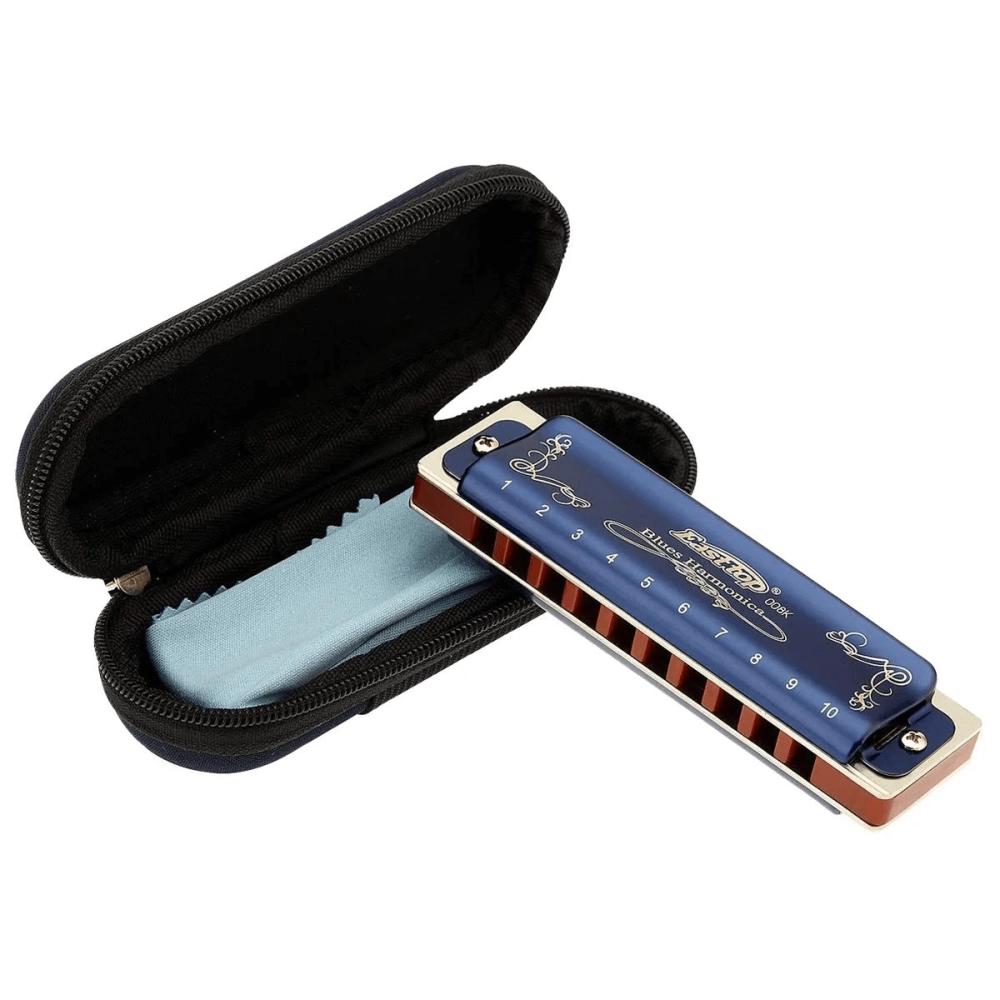 Imagem do produto Gaita Easttop Diatônica T008K Azul C Dó Com Case