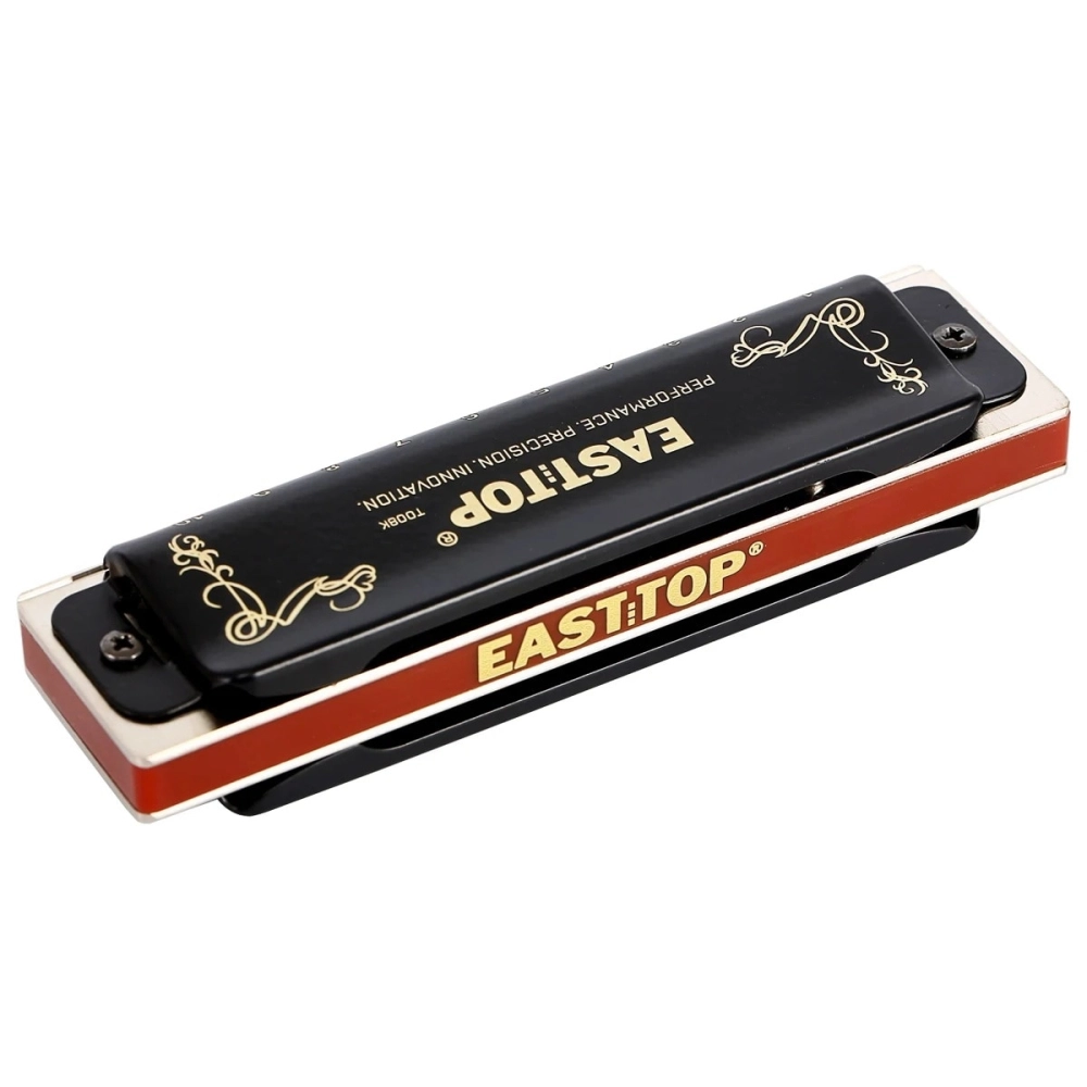 Imagem do produto Gaita Easttop Diatônica T008K Preta Bb Si Bemol Com Case