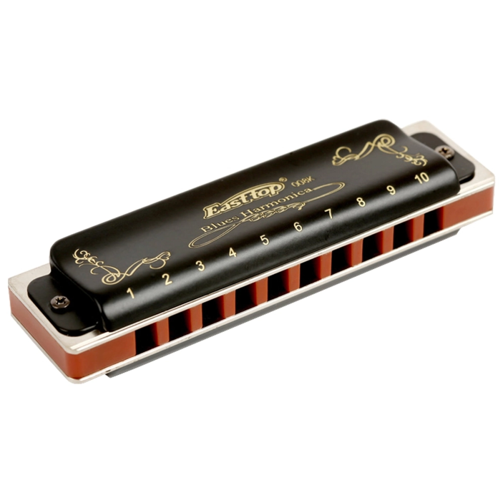 Imagem do produto Gaita Easttop Diatônica T008K Preta Bb Si Bemol Com Case