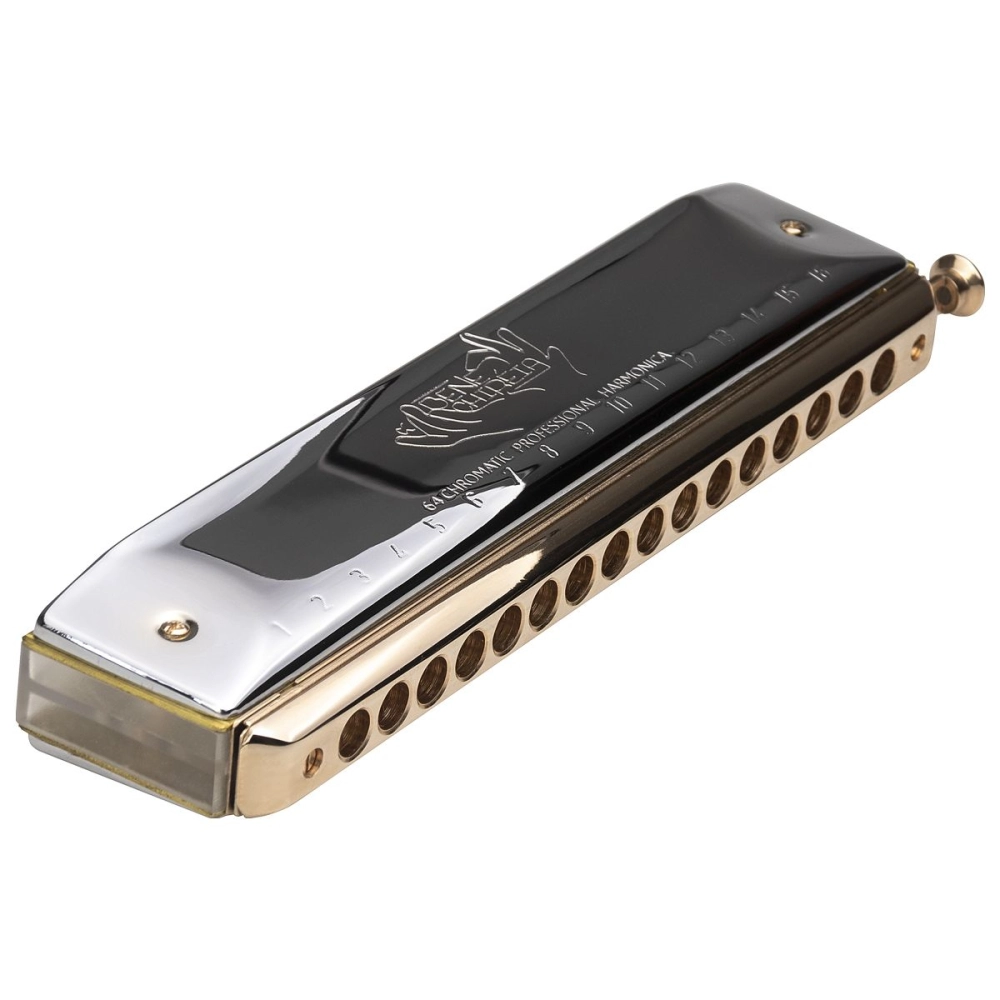 Imagem do produto Gaita Hering Cromática Benevides Chireia Gold Rose 64 C Dó 5764C Com Case