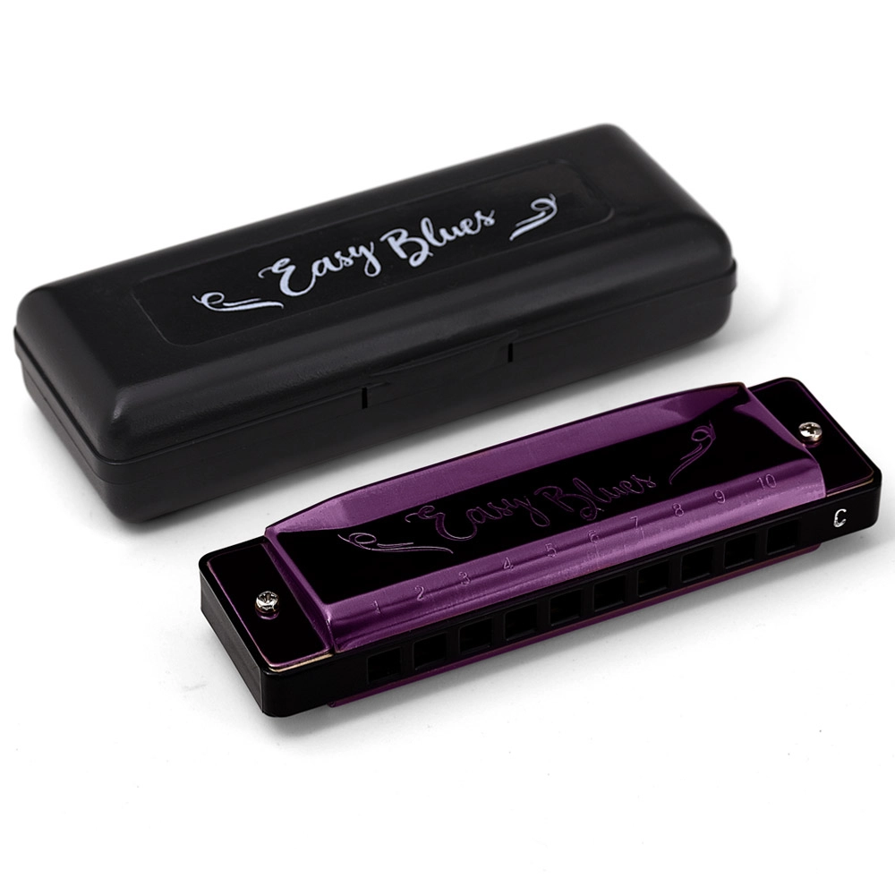 Imagem do produto Gaita Hering Diatonica Easy Blues C Dó Púrpura PU4420C Com Case